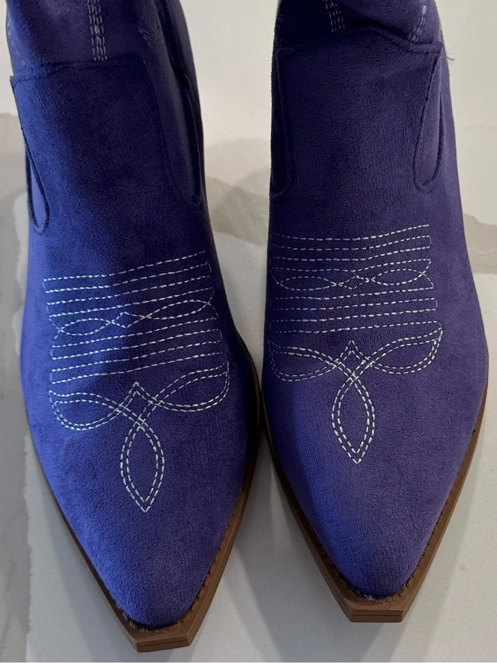 Purple Women's Suede Western Boots - Picture 3 of 6